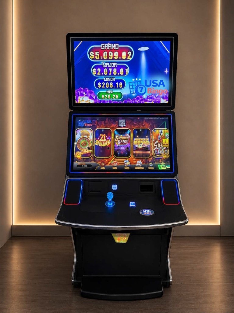 Dual-Screen Platform running USA Bingo configuration